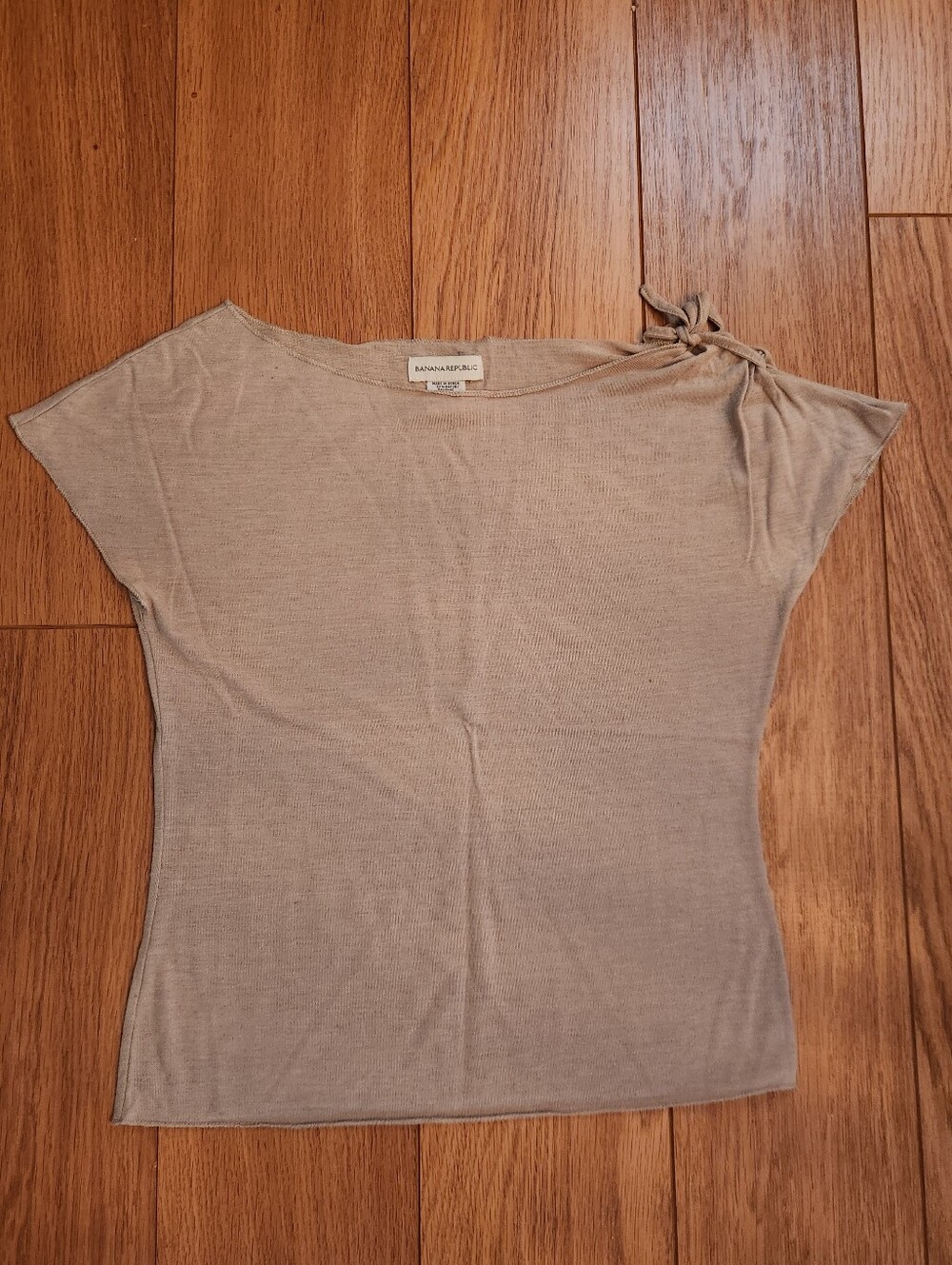 Vintage Banana Republic Linen Boat Neck Blend Top Tan XS
